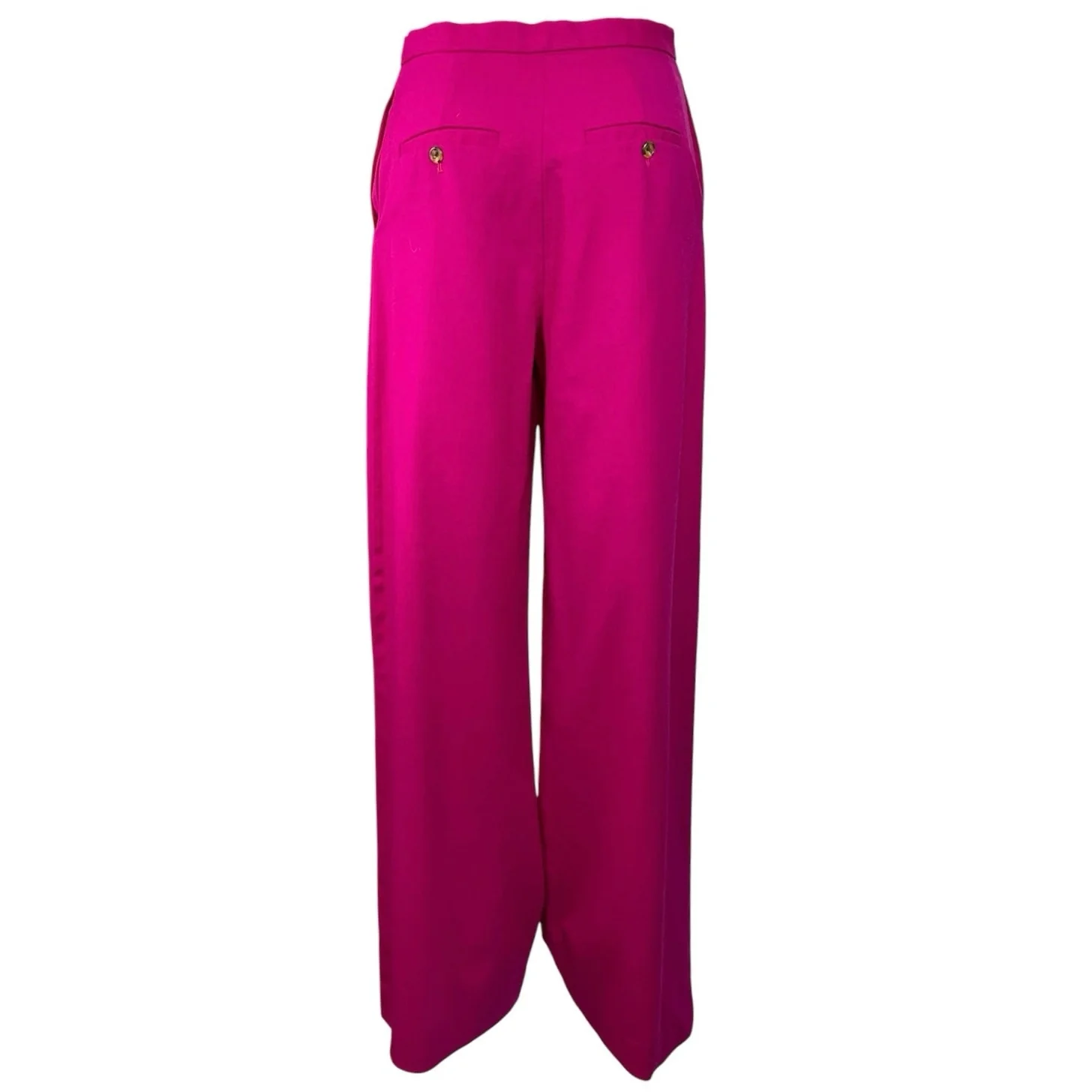 Argent Women's Pink Fuchsia High Rise Straight Wide Leg Baggy Trousers Pants 4 - Image 3