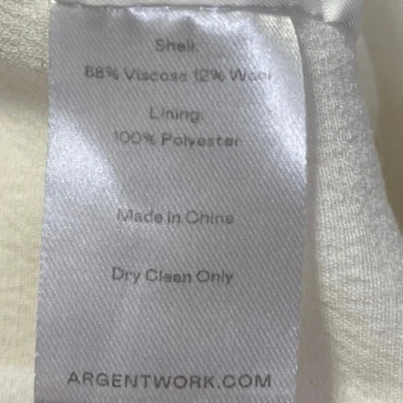 Argent Women's White Double Breasted Peak Lapel Blazer Coat Suit Jacket Size 12 - Image 5