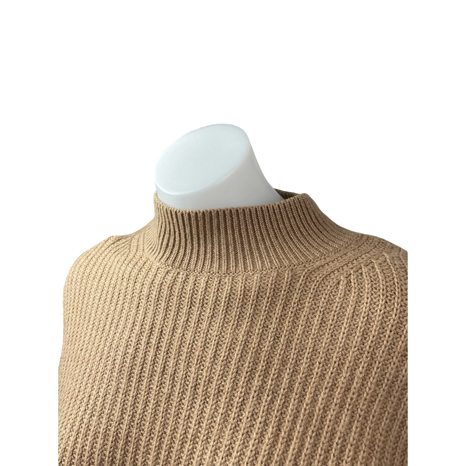 Aritzia Babaton 100% Wool Guell Women's Brown Ribbed Sweatshirt Sweater Top Sz S - Image 3