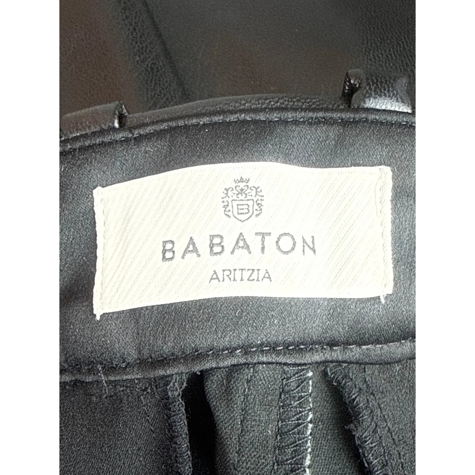 Aritzia Babaton Black Faux Leather Vegan High Waist Pencil Mini Skirt Size 4 - Image 4