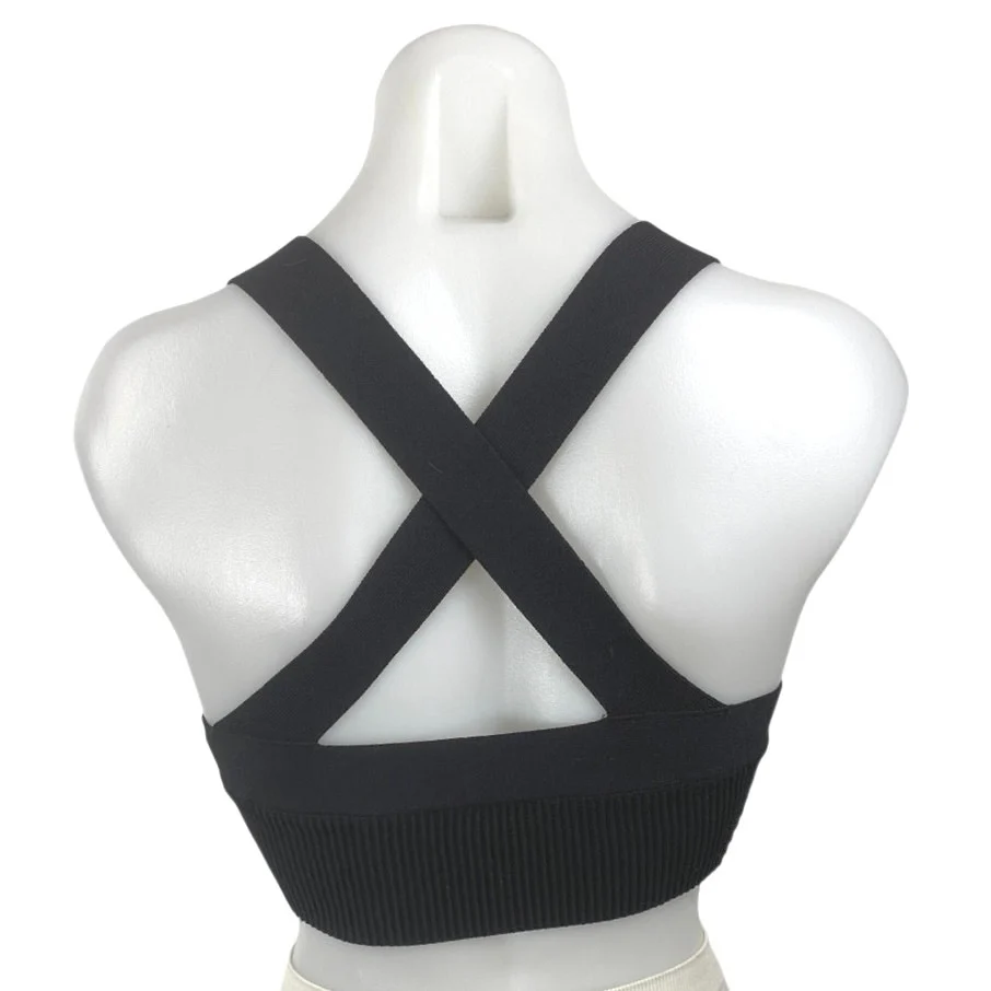 Aritzia Babaton Black Sculpt Knit Yoga Gym Athletic Activewear Crop Tank Top XS - Image 4