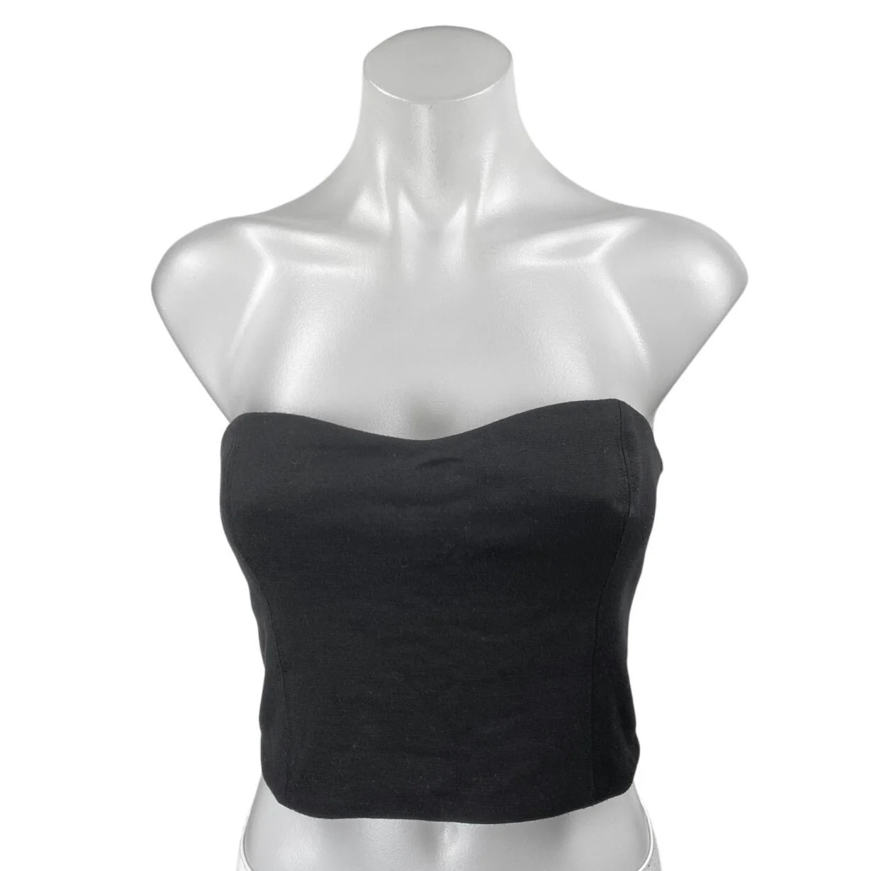 Aritzia Babaton Black Strapless Sleeveless Sweetheart Tube Bandeau Crop Top 4