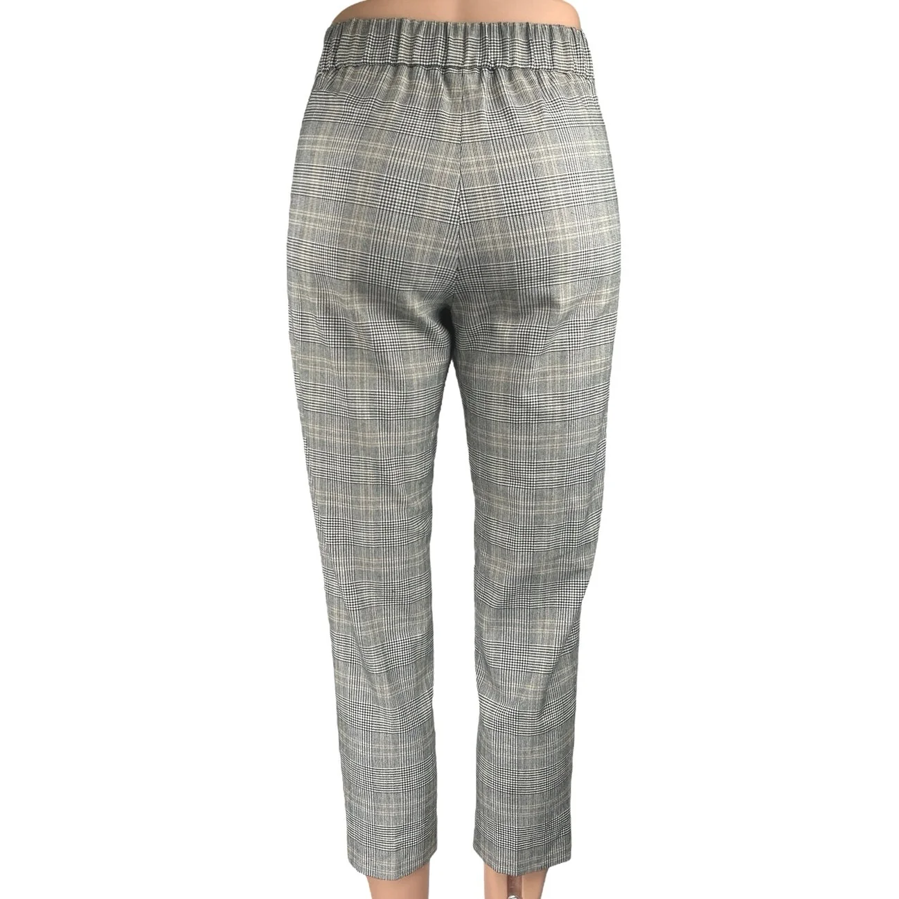 Aritzia Babaton Black White Plaid Check Mid Rise Skinny Ankle Trousers Pants 0 - Image 3