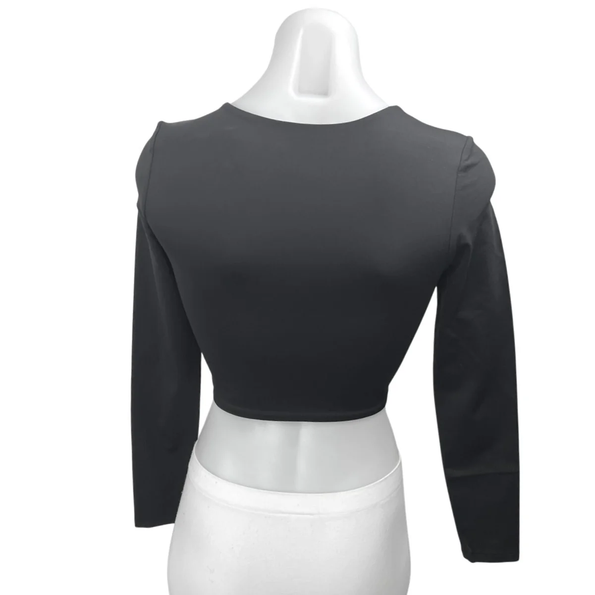Aritzia Babaton Contour Black Long Sleeve Crew Neck Crop Shirt Sweater Top Sz S - Image 2