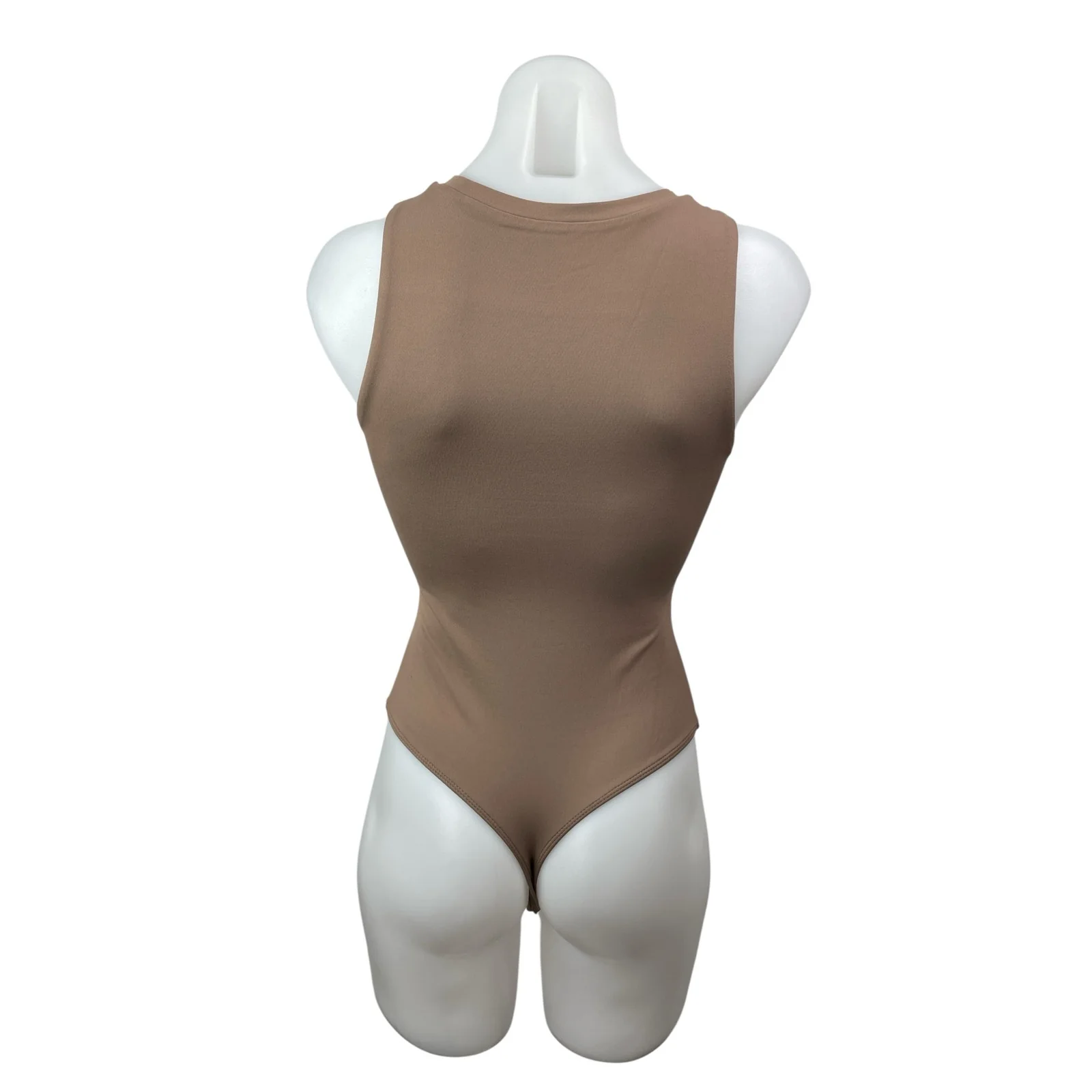 Aritzia Babaton Contour Crew Muscle Women's Beige Sleeveless Tank Bodysuit Top S - Image 4