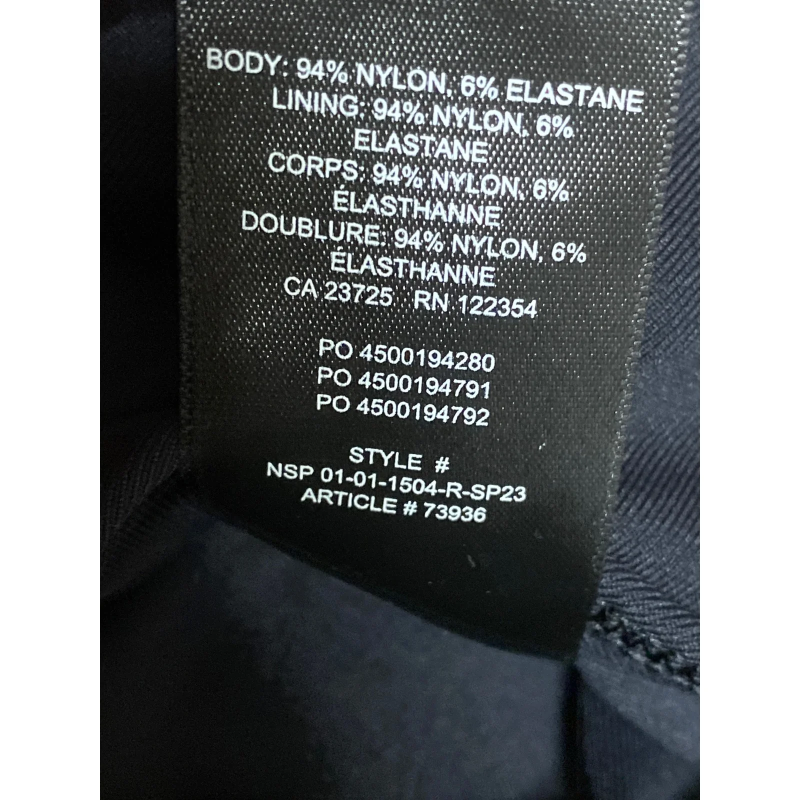 Aritzia Babaton Contour Women's Black Square Neck Long Sleeve Bodysuit Top Sz M - Image 6