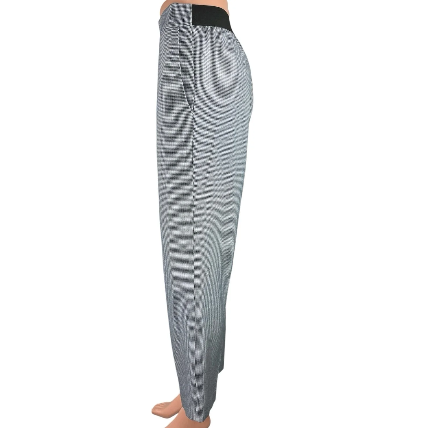 Aritzia Babaton Gray High Rise Houndstooth Stretch Ankle Tapered Trouser Pant 10 - Image 2