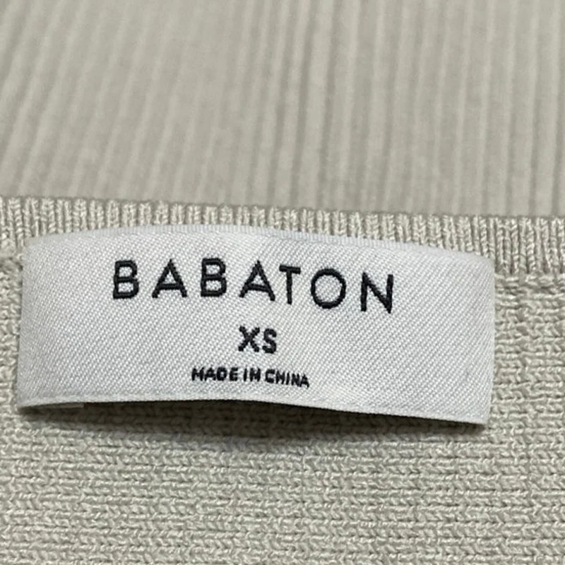 Aritzia Babaton Gray Short Sleeve Ribbed Knit Sculpt Square Neck Crop Top Sz XS - Image 3