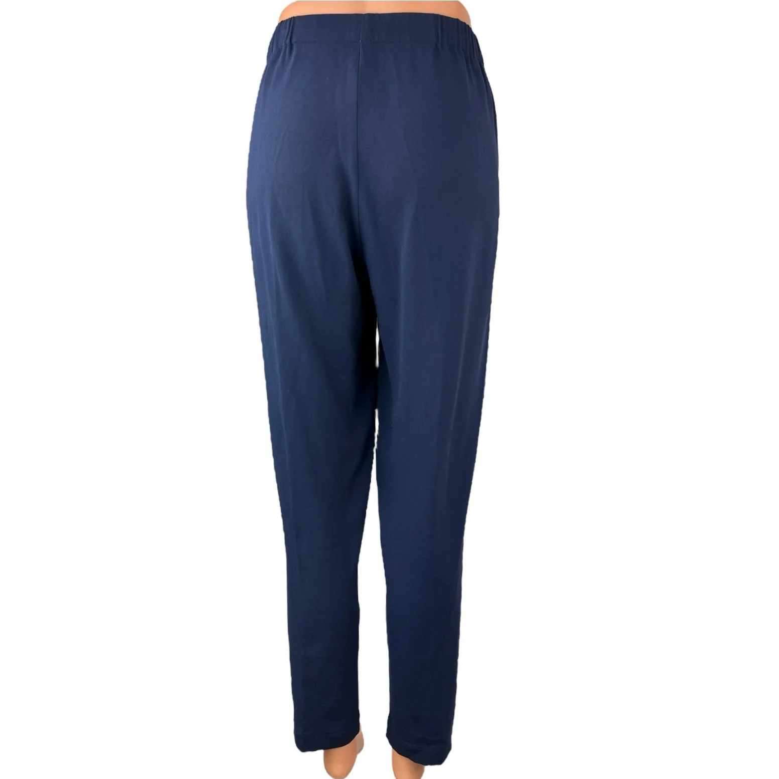 Aritzia Babaton Navy Blue High Waisted Crop Pull On Tapered Dress Pants Size S - Image 3