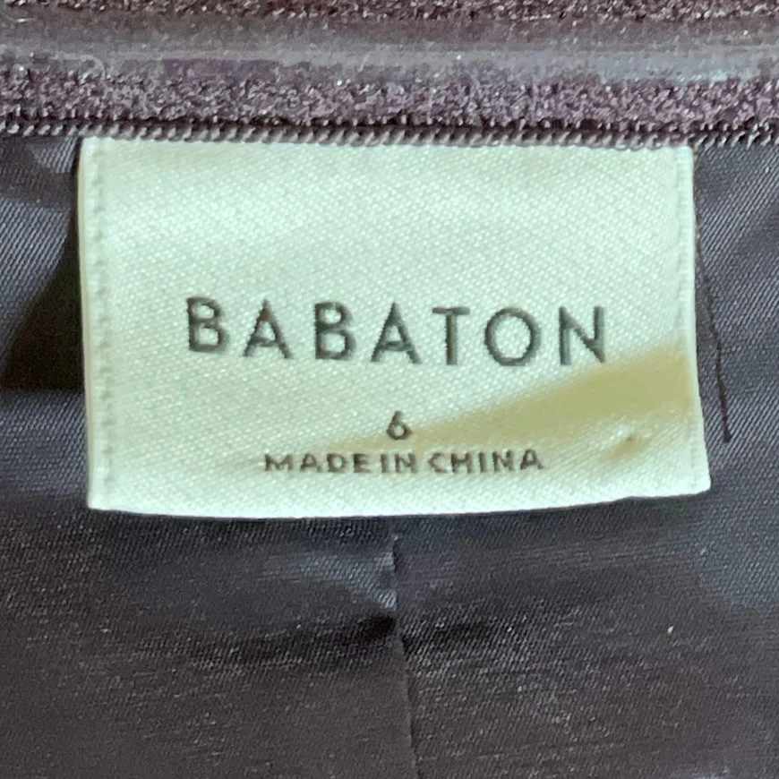 Aritzia Babaton Purple Strapless Tube Bandeau Button Up Peplum Blouse Top Size M - Image 5