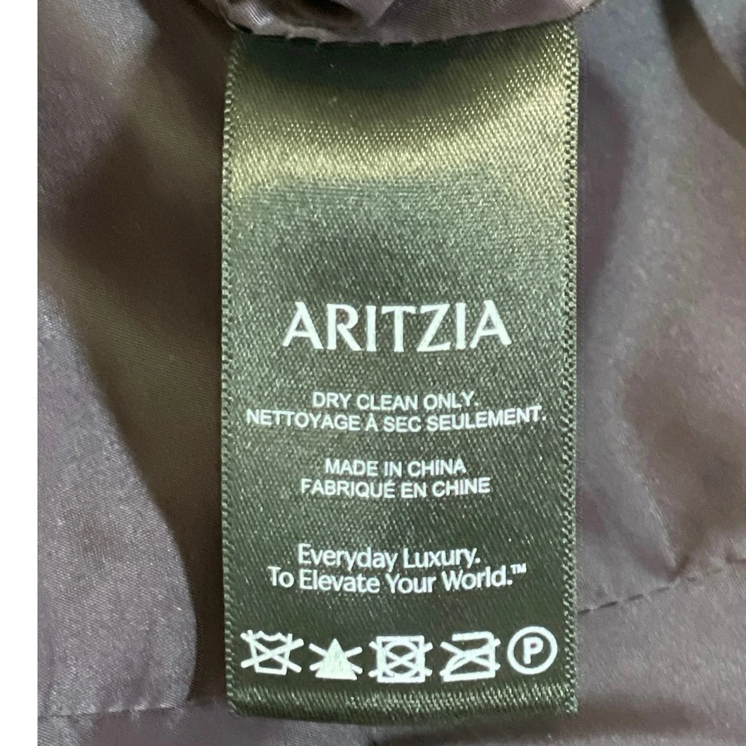 Aritzia Babaton Purple Strapless Tube Bandeau Button Up Peplum Blouse Top Size M - Image 6