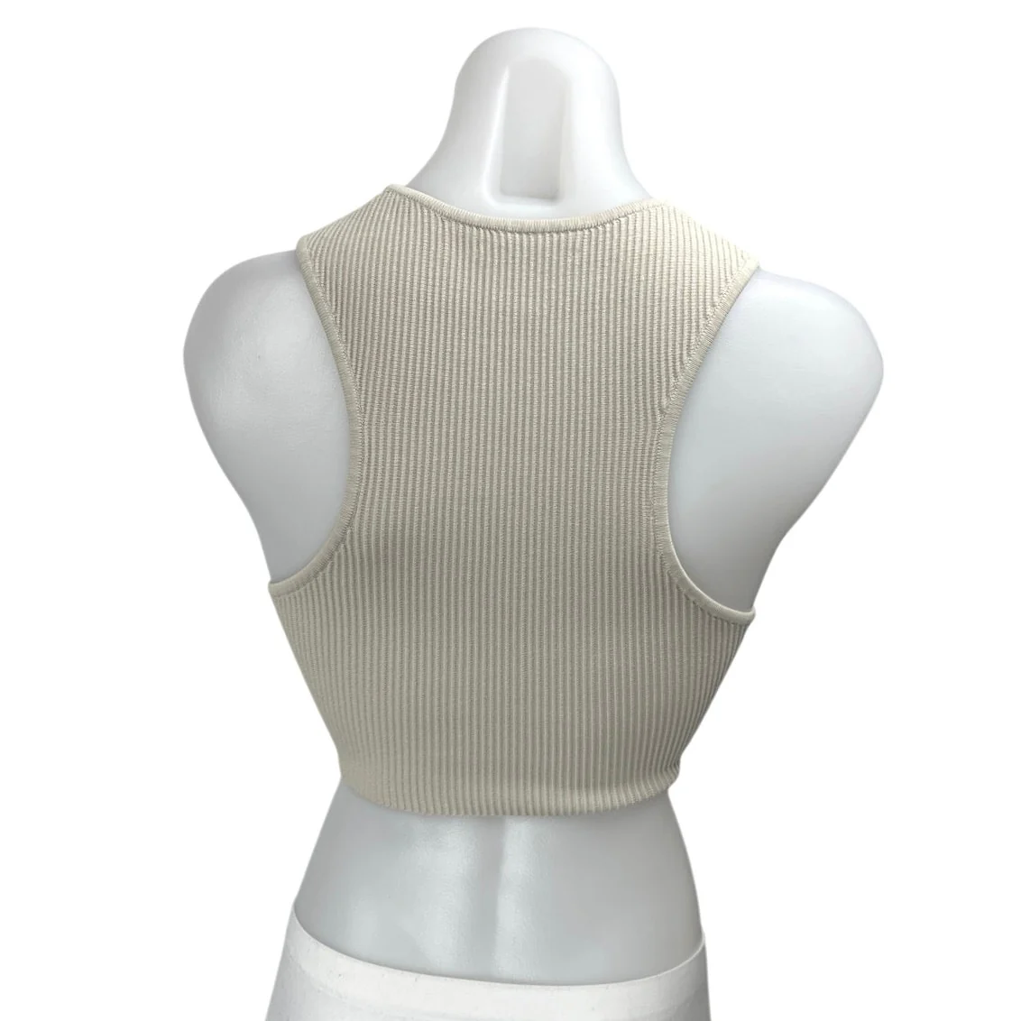 Aritzia Babaton Tan Rib Knit Sleeveless Racerback Cami Camisole Crop Tank Top S - Image 2