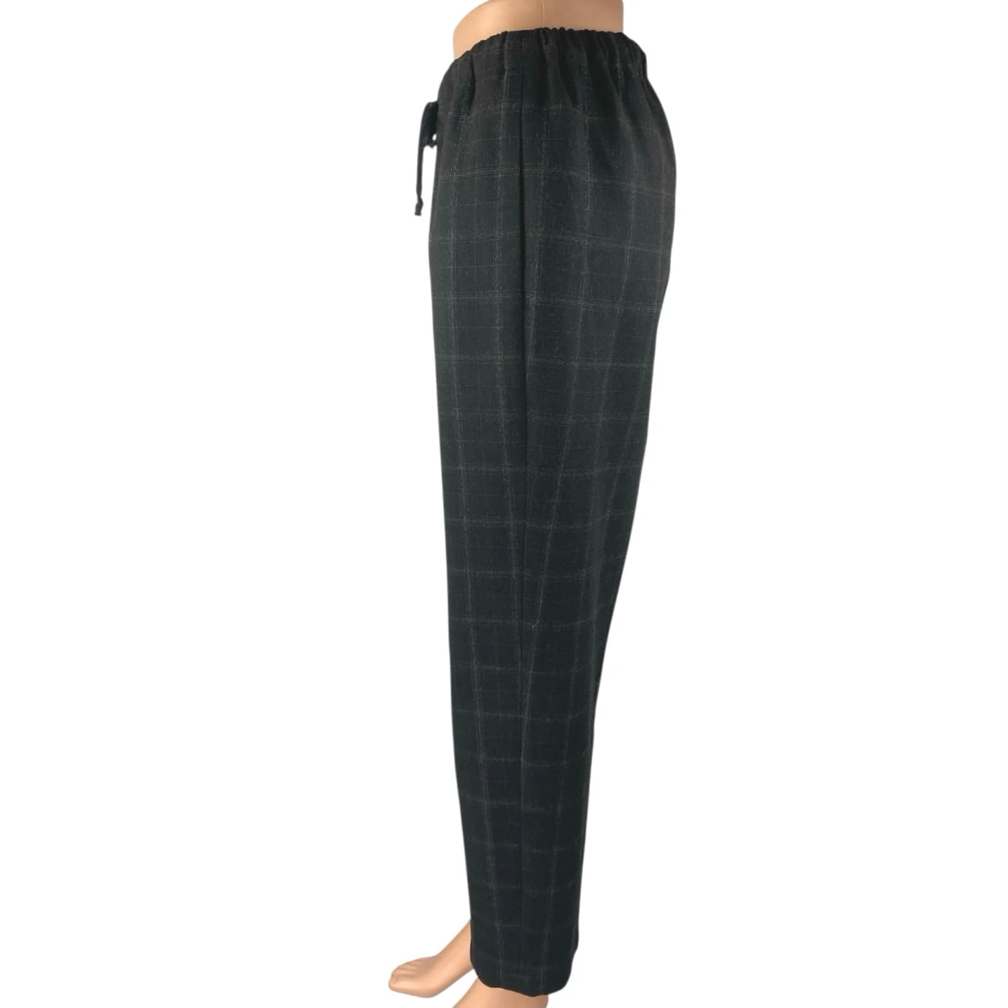 Aritzia Babaton The Group Women's Black Plaid High Rise Tapered Trousers Pants S - Image 2