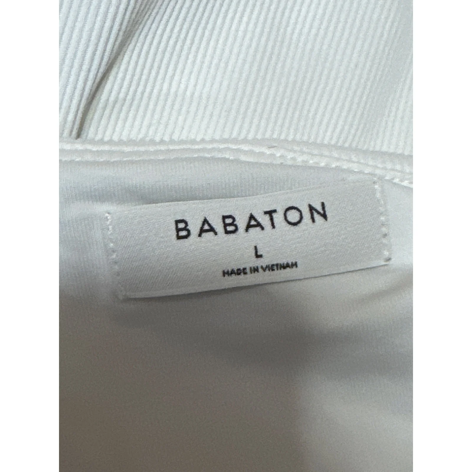 Aritzia Babaton White Sleeveless Ribbed Knit Tank Thong Bodysuit Top Size L - Image 3