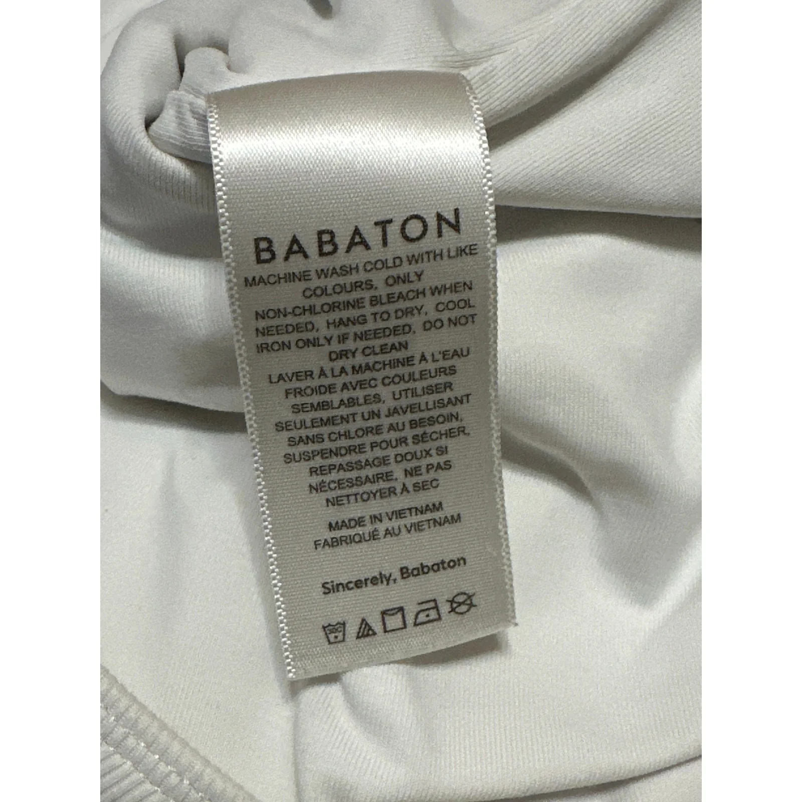 Aritzia Babaton White Sleeveless Ribbed Knit Tank Thong Bodysuit Top Size L - Image 4