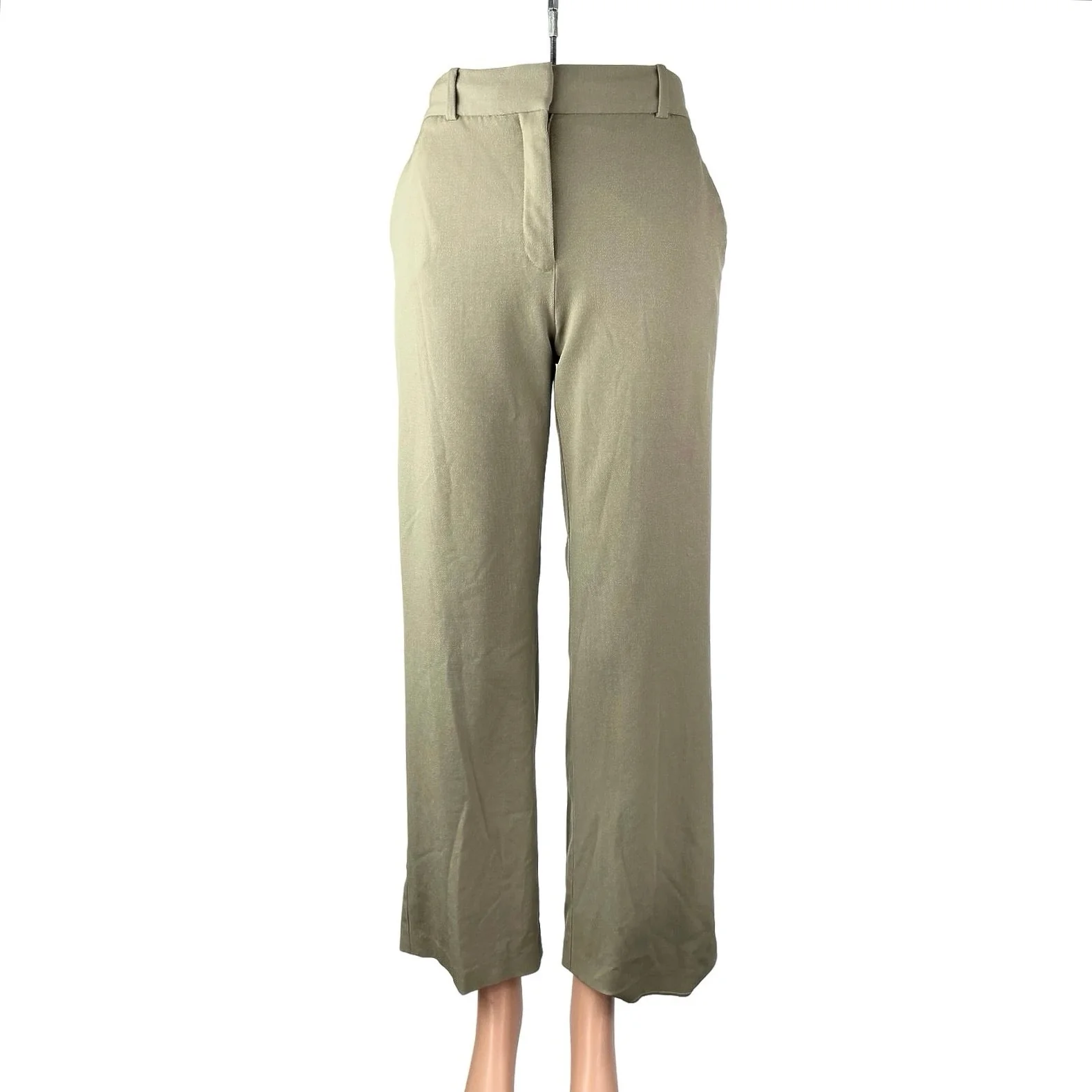 Aritzia Babaton Womens Beige Khaki Wool High Rise Wide Leg Trousers Pants Size 0