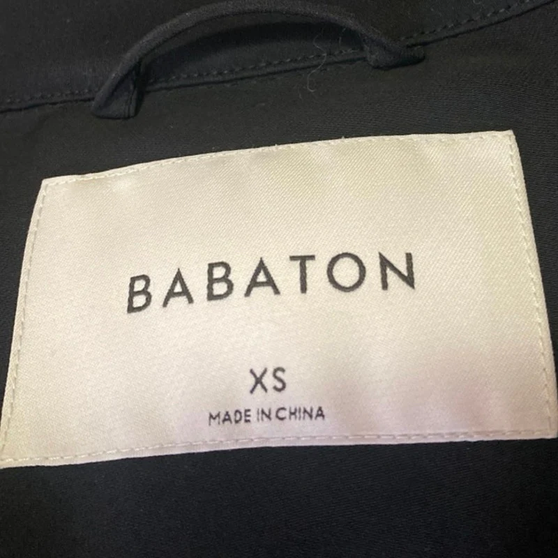Aritzia Babaton Women's Black Long Sleeve Open Front Trench Overcoat Jacket XS - Image 4