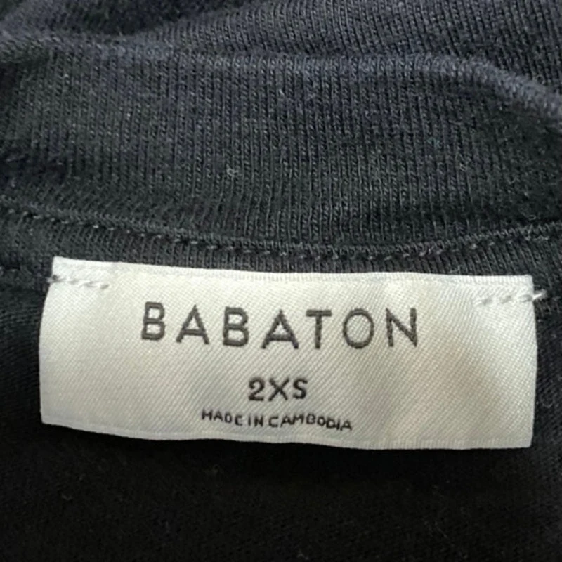 Aritzia Babaton Women's Black Short Cap Sleeve Crew Neck T Shirt Tee Top Sz 2XS - Image 3