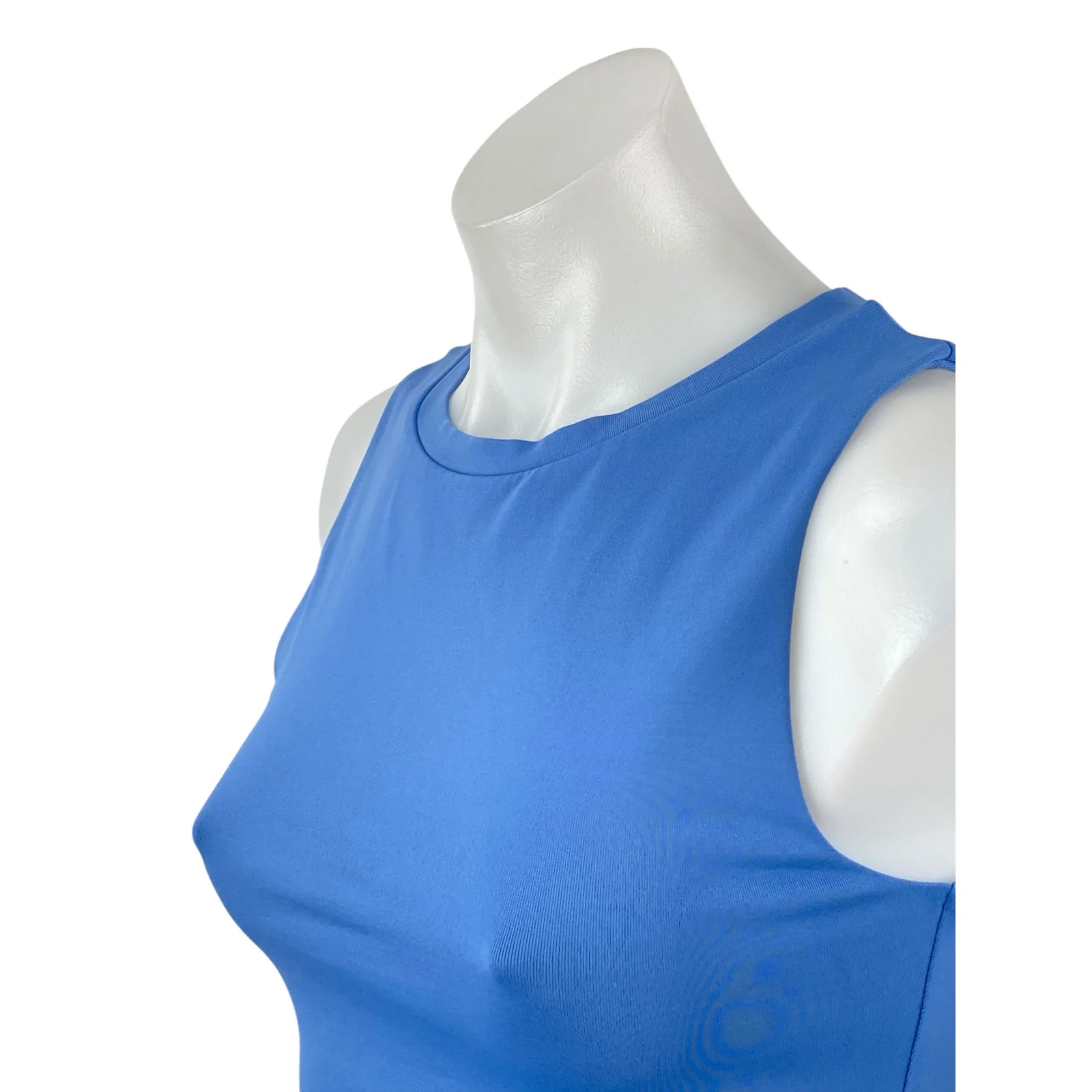 Aritzia Babaton Women's Blue High Neck Sleeveless Cami Tank Crop Top Size M - Image 3