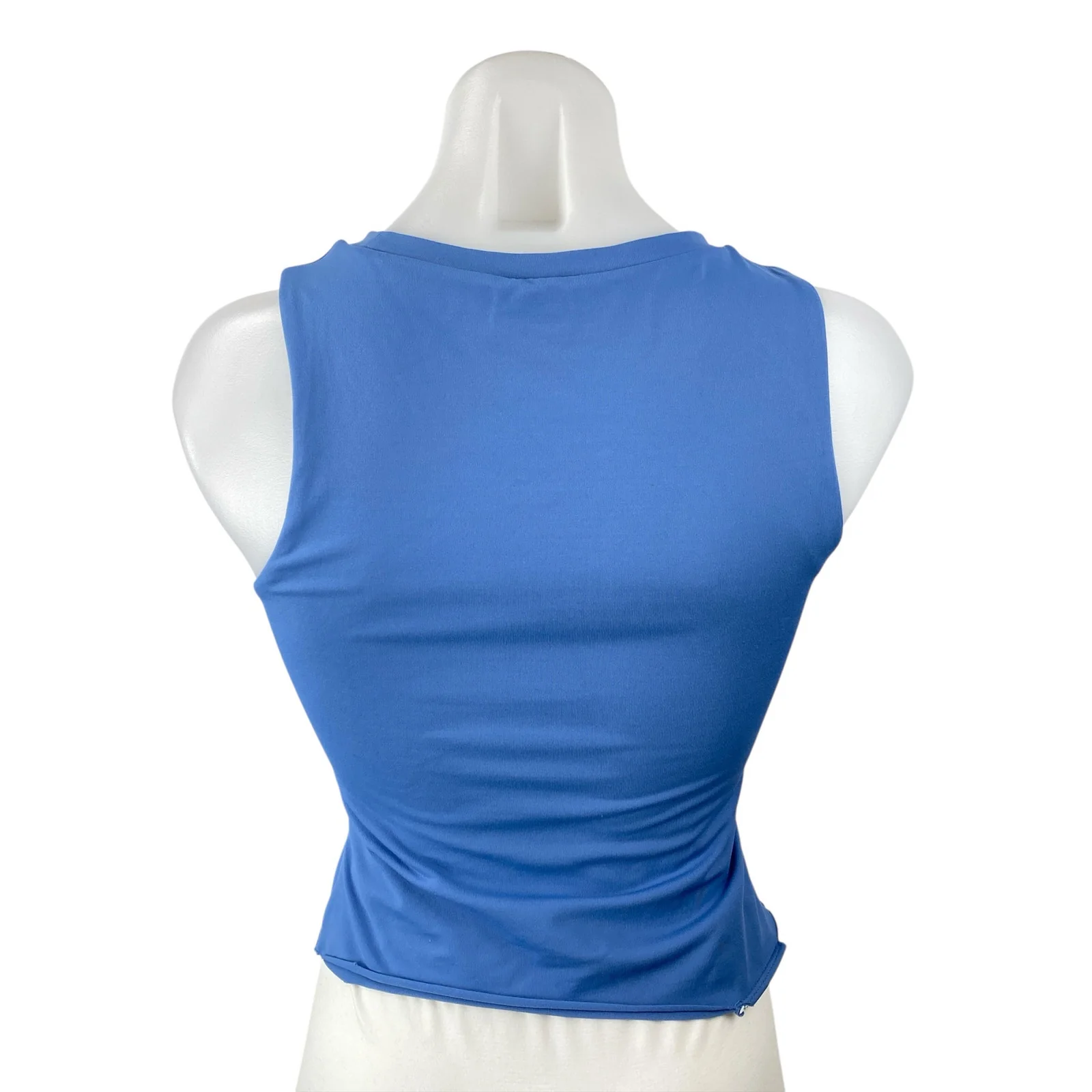 Aritzia Babaton Women's Blue High Neck Sleeveless Cami Tank Crop Top Size M - Image 4