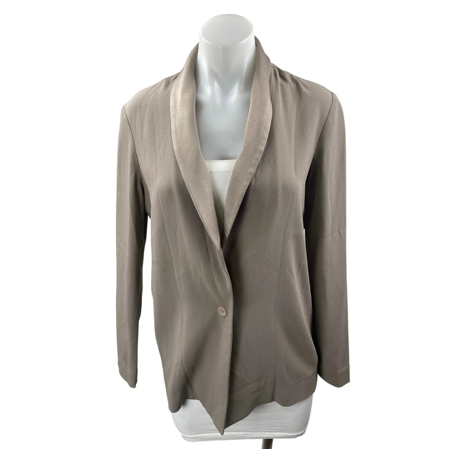 Aritzia Babaton Women's Tan One Button Collar Long Sleeve Blazer Coat Jacket XS