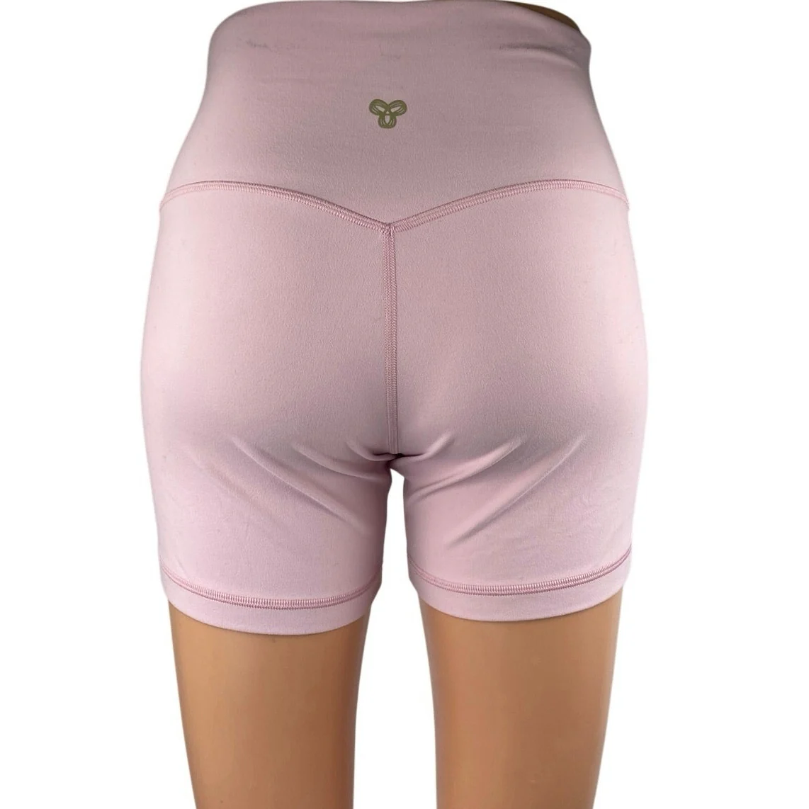 Aritzia Golden Pink High Waisted Yoga Workout Running Athletic Biker Shorts Sz 8 - Image 3
