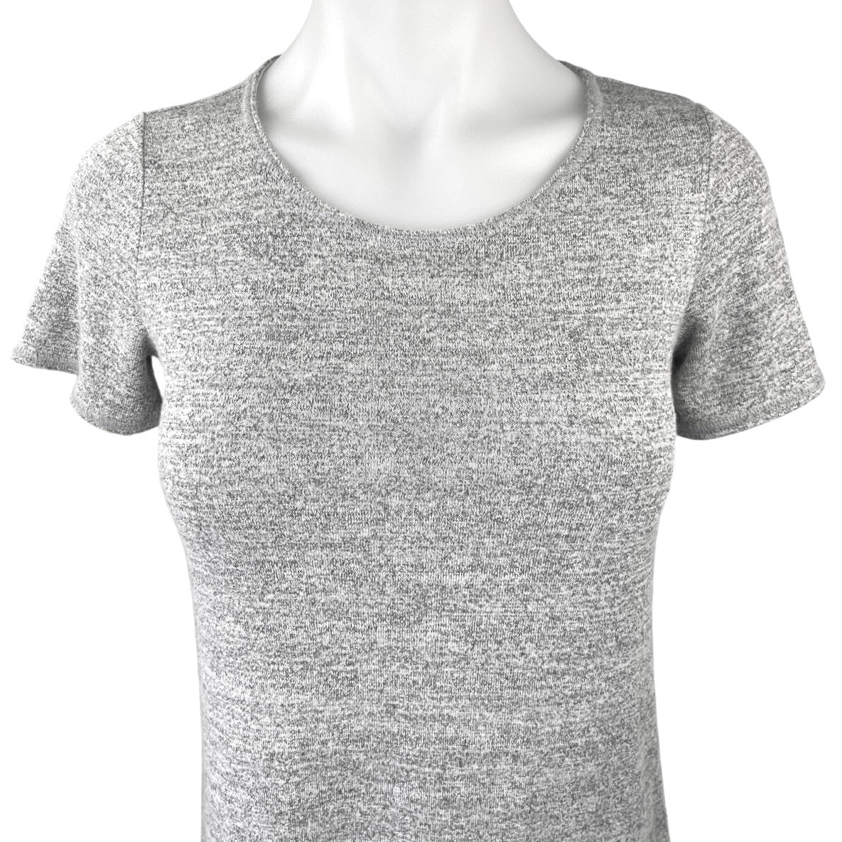 Aritzia Wilfred Gray Knit Crew Short Sleeve Pull On Mini Shift T-shirt Dress XS - Image 3
