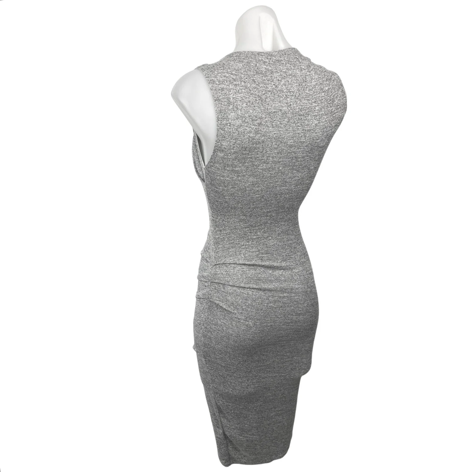 Aritzia Izadora Gray Asymmetric Sleeveless Faux Wrap Bodycon Mini Dress Size XXS - Image 2