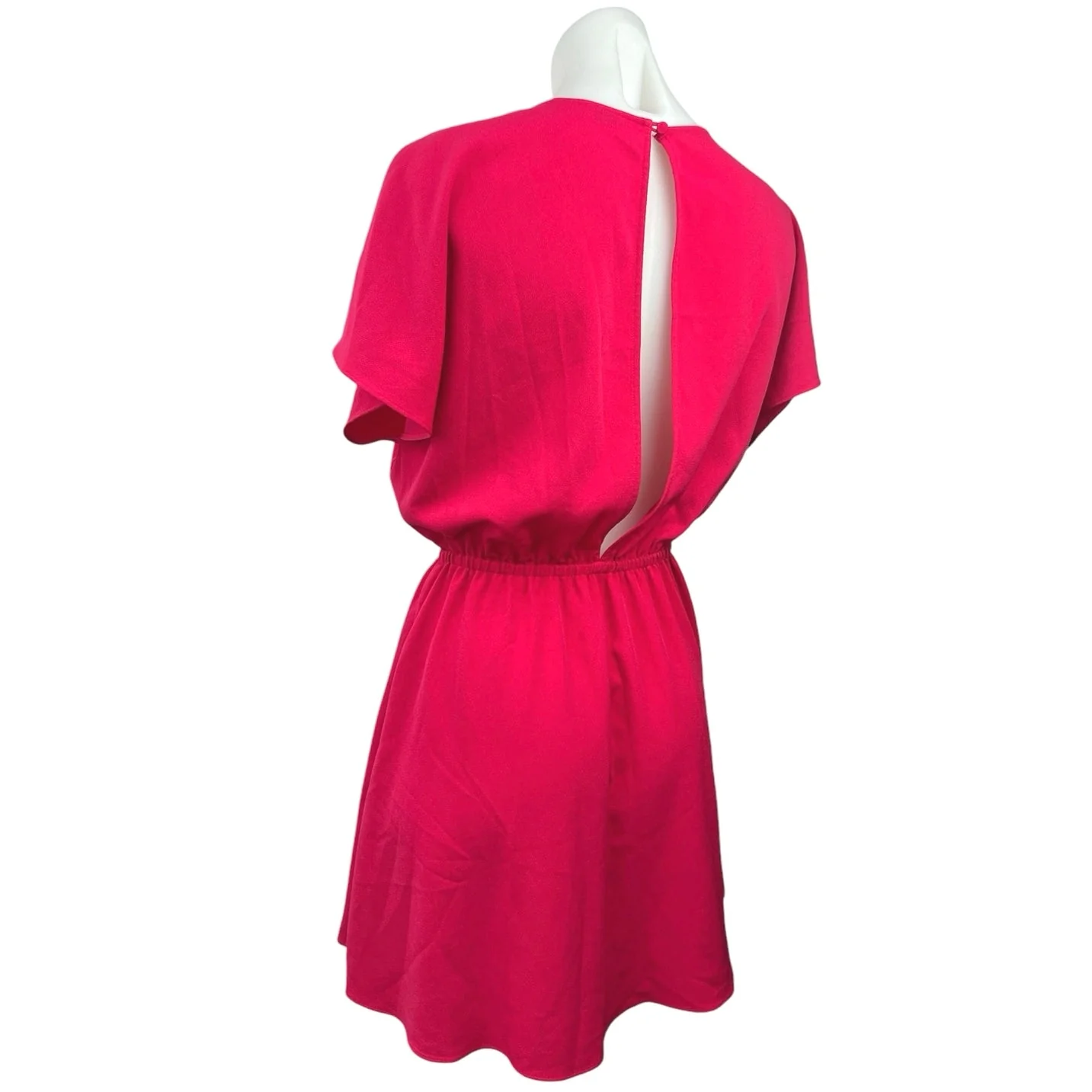 Aritzia Little Moon Pink Crew Neck Cutout Back Elastic Waist Blouson Dres Size S - Image 2