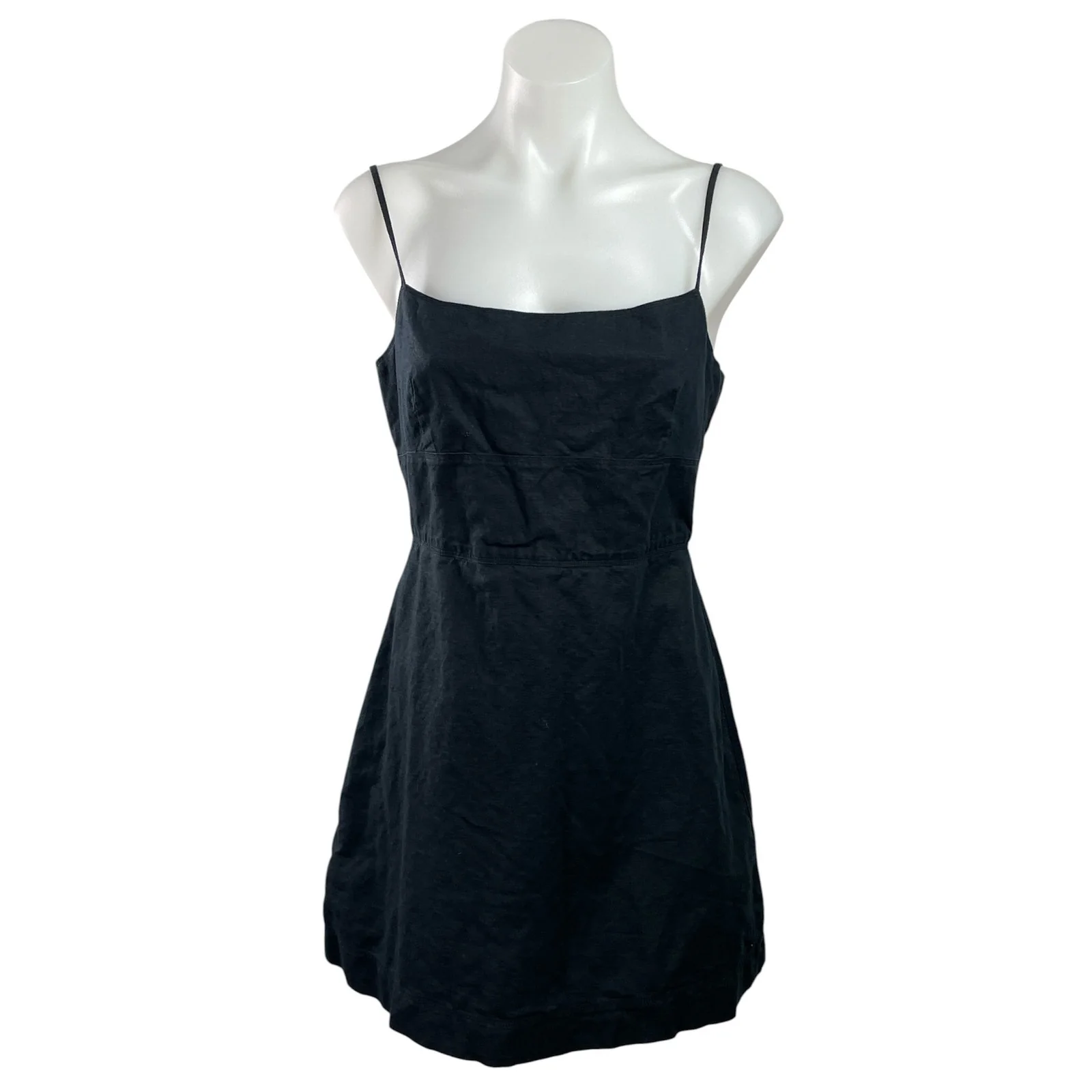 Aritzia Sunday Best Black Sleeveless Cami Camisole Zip Mini A-Line Tank Dress M