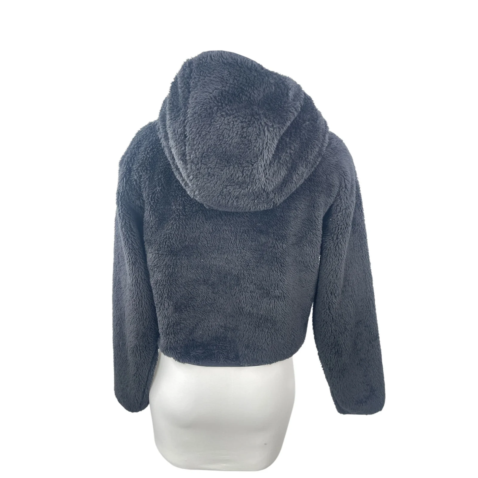 Aritzia Sunday Best Womens Black Faux Fur Long Sleeve Teddy Hooded Coat Jacket S - Image 4