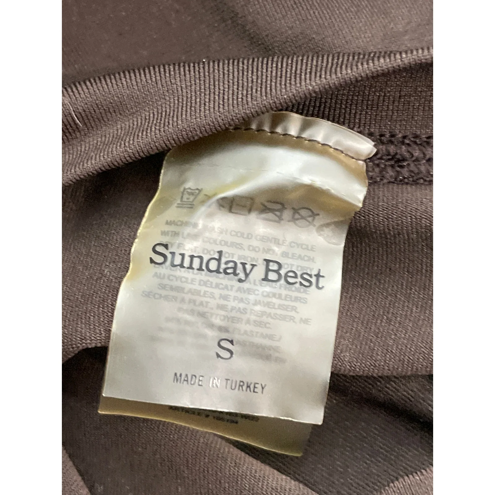 Aritzia Sunday Best Women's Brown Crew Neck Short Sleeve Crop Tee T-shirt Top S - Image 5