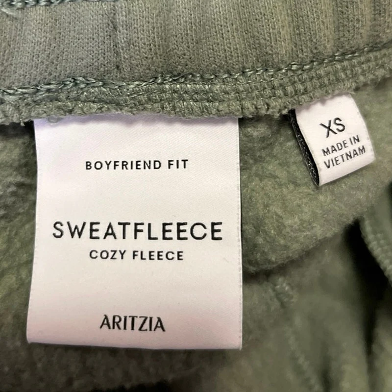 Aritzia Sweatfleece Women's Green Drawstring Boyfriend Fit Sweat Shorts Size XS - Image 4