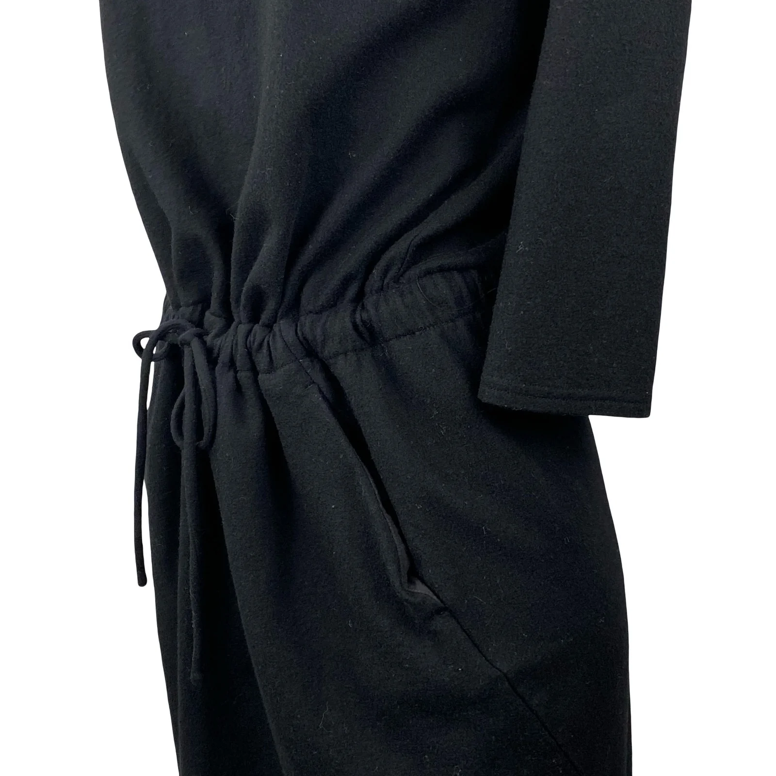 Aritzia The Group Babaton Black 100% Wool Long Sleeve Mini Blouson Dress Size M - Image 3