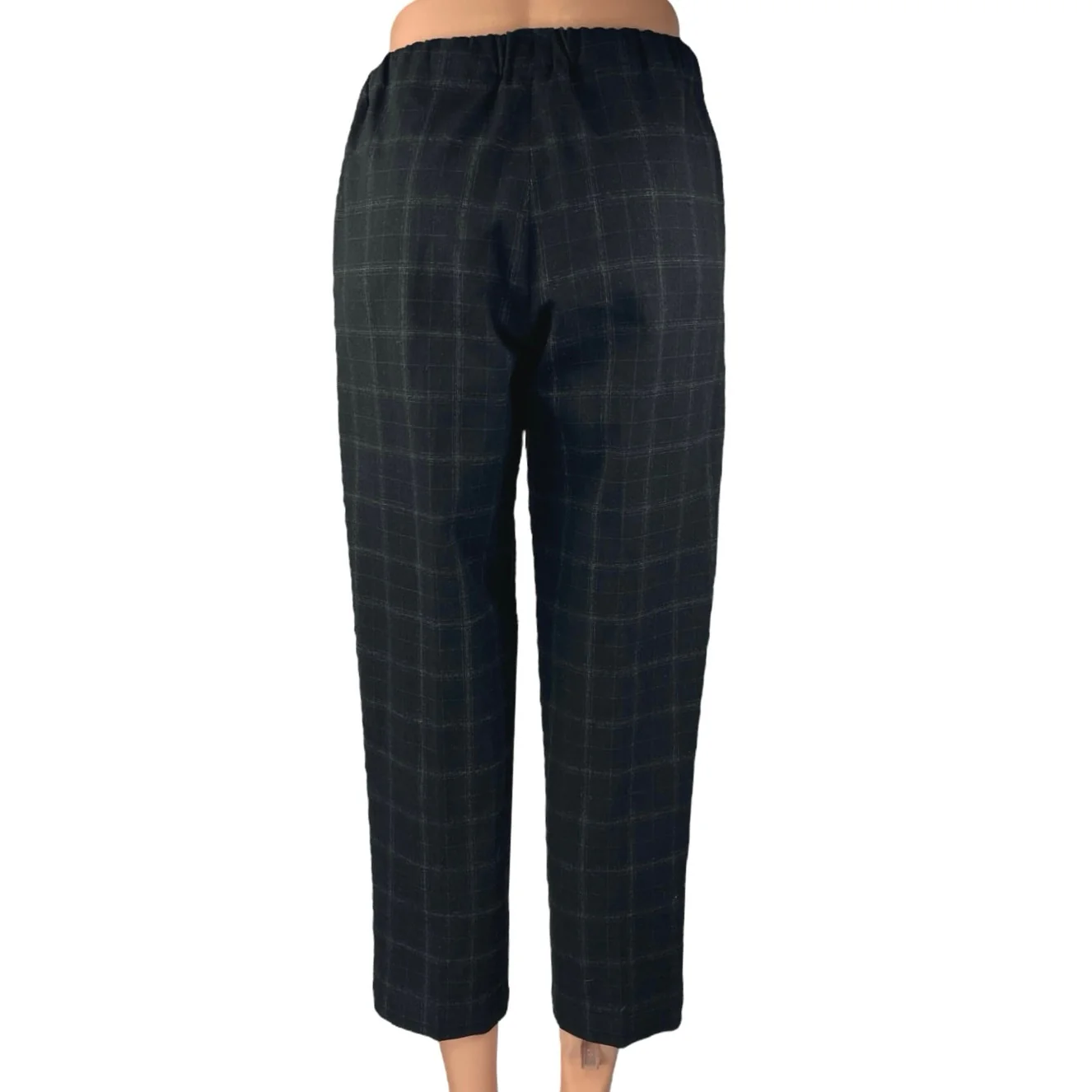 Aritzia The Group Babaton Black Plaid Tartan Straight Cropped Trousers Pants XS - Image 3