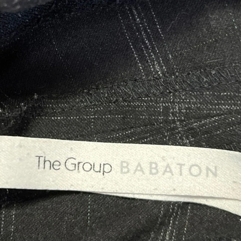 Aritzia The Group Babaton Black Plaid Tartan Straight Cropped Trousers Pants XS - Image 4