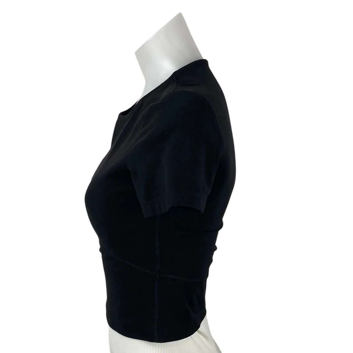 Aritzia TNA Action Women's Black Crewneck Short Sleeve Crop Tee T-shirt Top Sz S - Image 2