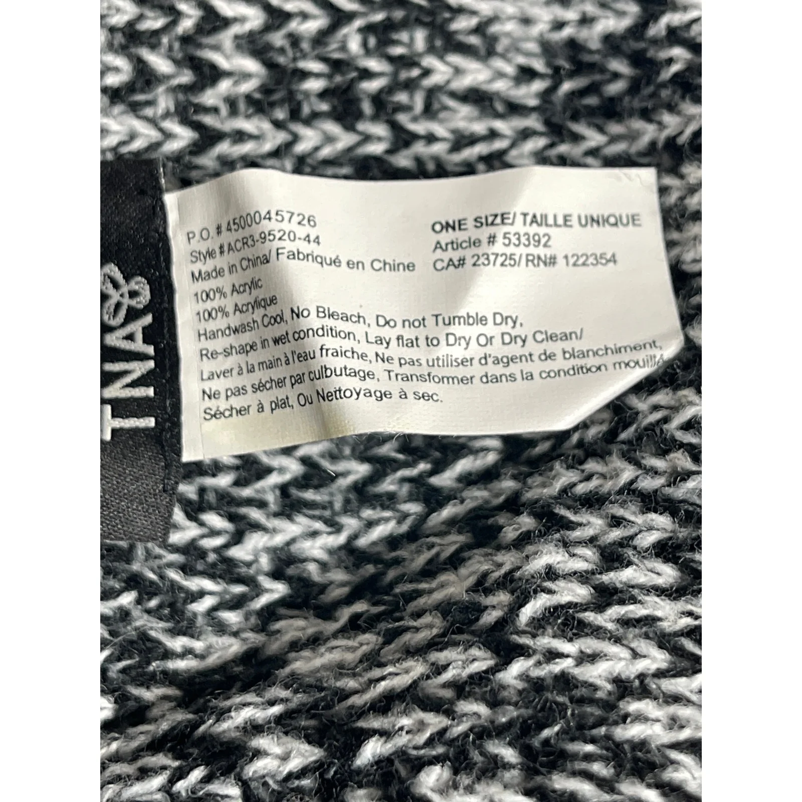Aritzia TNA Black Marled Knit Cozy Cable Wrap Winter Infinity Neck Scarf OS - Image 4
