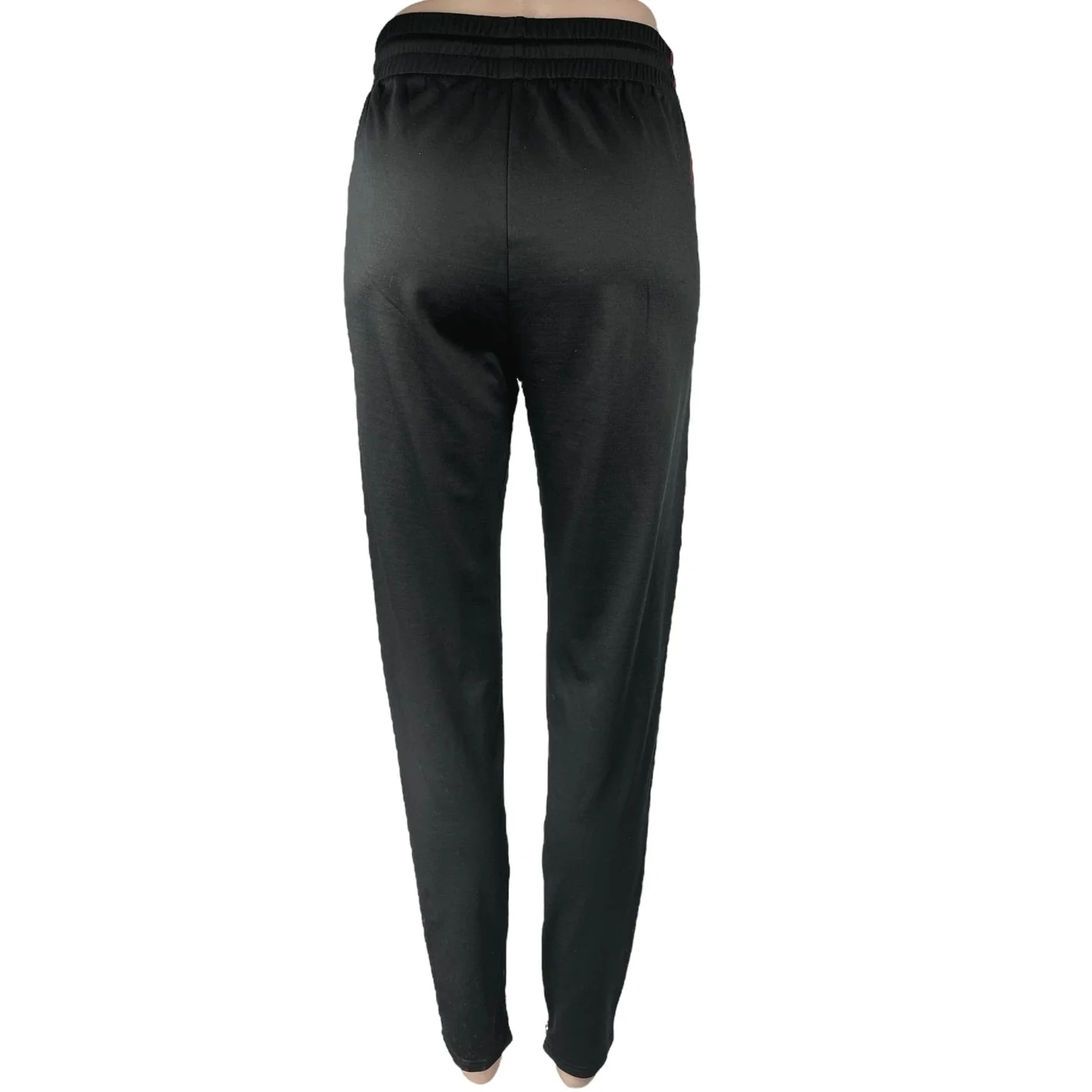 Aritzia TNA Black Red Elastic Waist Zipped Hem Pull On Trouser Sweat Pants Sz XS - Image 4