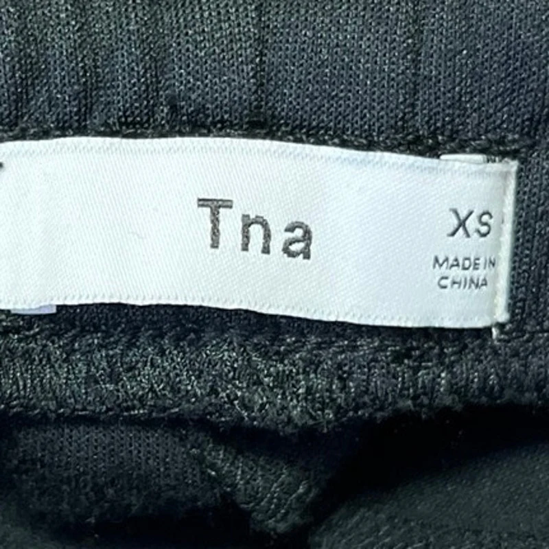 Aritzia TNA Black Red Elastic Waist Zipped Hem Pull On Trouser Sweat Pants Sz XS - Image 5