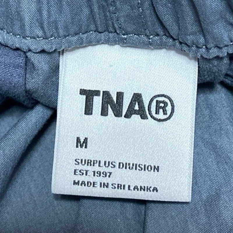 Aritzia TNA Blue Elastic Waist Drawstring Windbreaker Cargo Jogger Pants Size M - Image 4