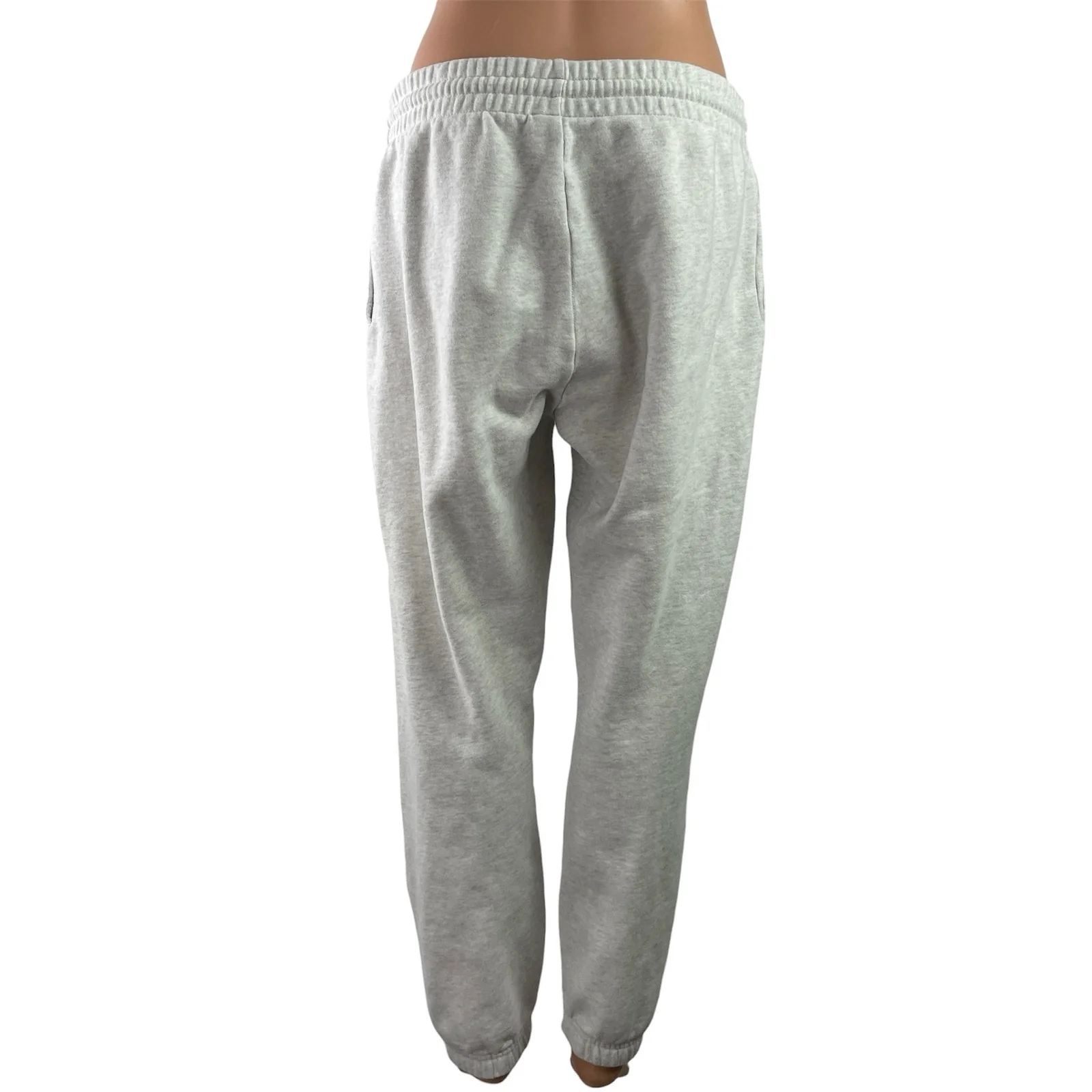 Aritzia TNA Cozy Fleece Gray Elastic Waist Tapered Lounge Jogger Sweat Pants S - Image 3