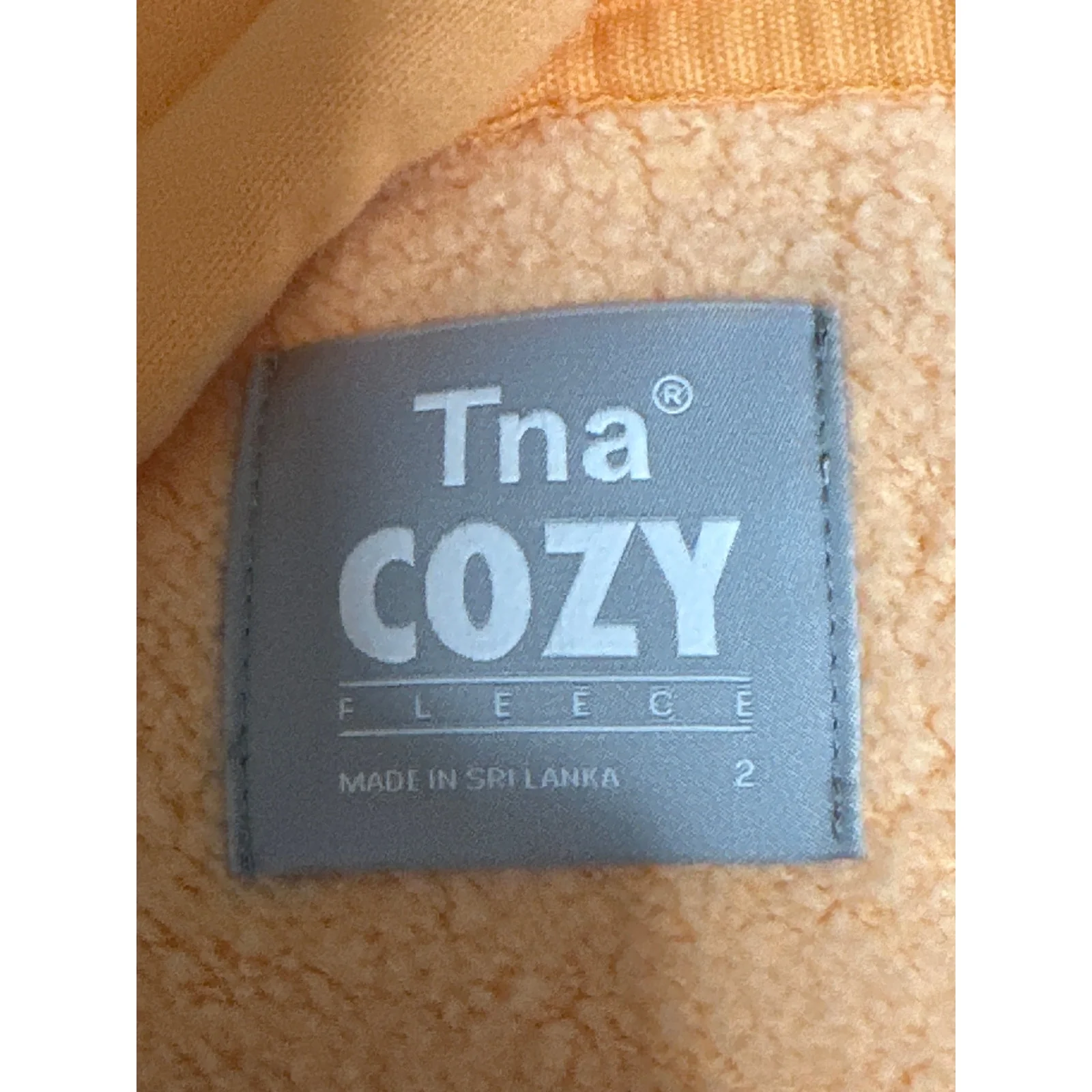 Aritzia TNA Cozy Women's Coral Fleece Full Zip Hoodie Hooded Sweatshirt Top 2 - Image 3