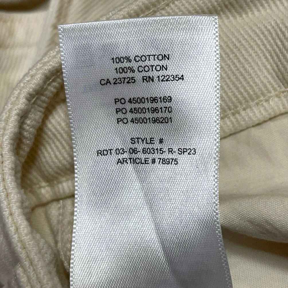 Aritzia TNA Greenwhich Cream Twill Straight High Rise Carpenter Trousers Pants 0 - Image 5