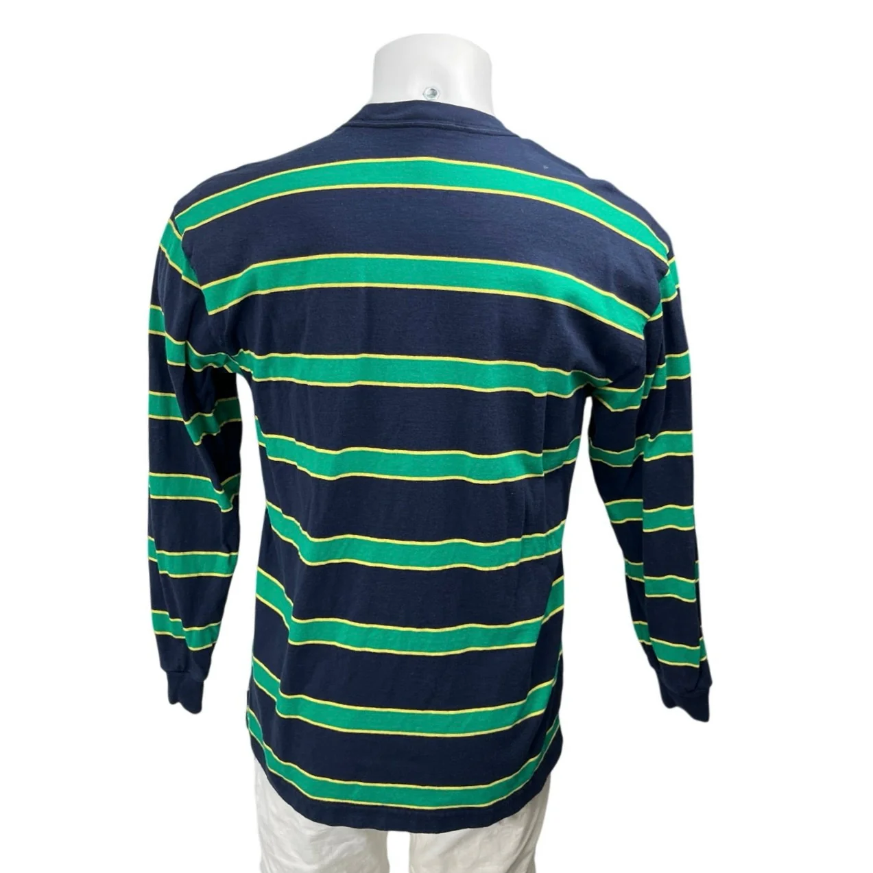 Aritzia Tna Men's Blue Green Striped Cotton Long Sleeve Tee T-Shirt Top Size XS - Image 2