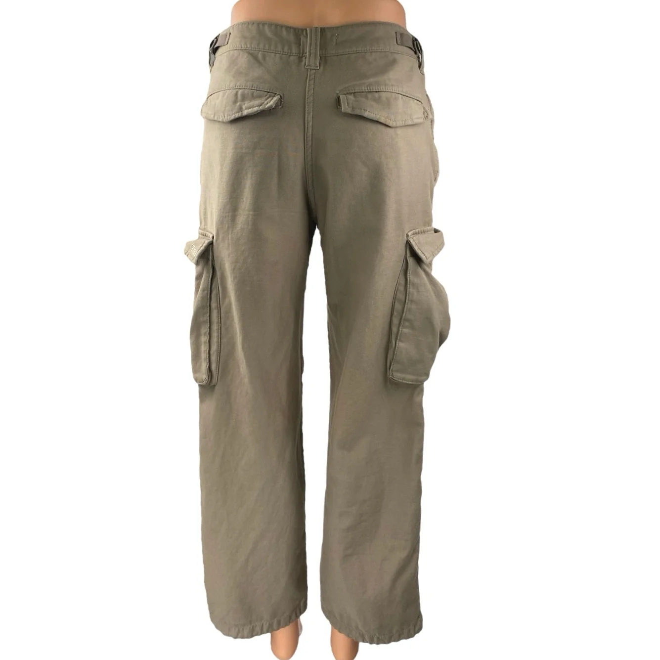 Aritzia TNA Men's Khaki Taupe Gray Straight Leg Trousers Cargo Pants Size 0 - Image 3