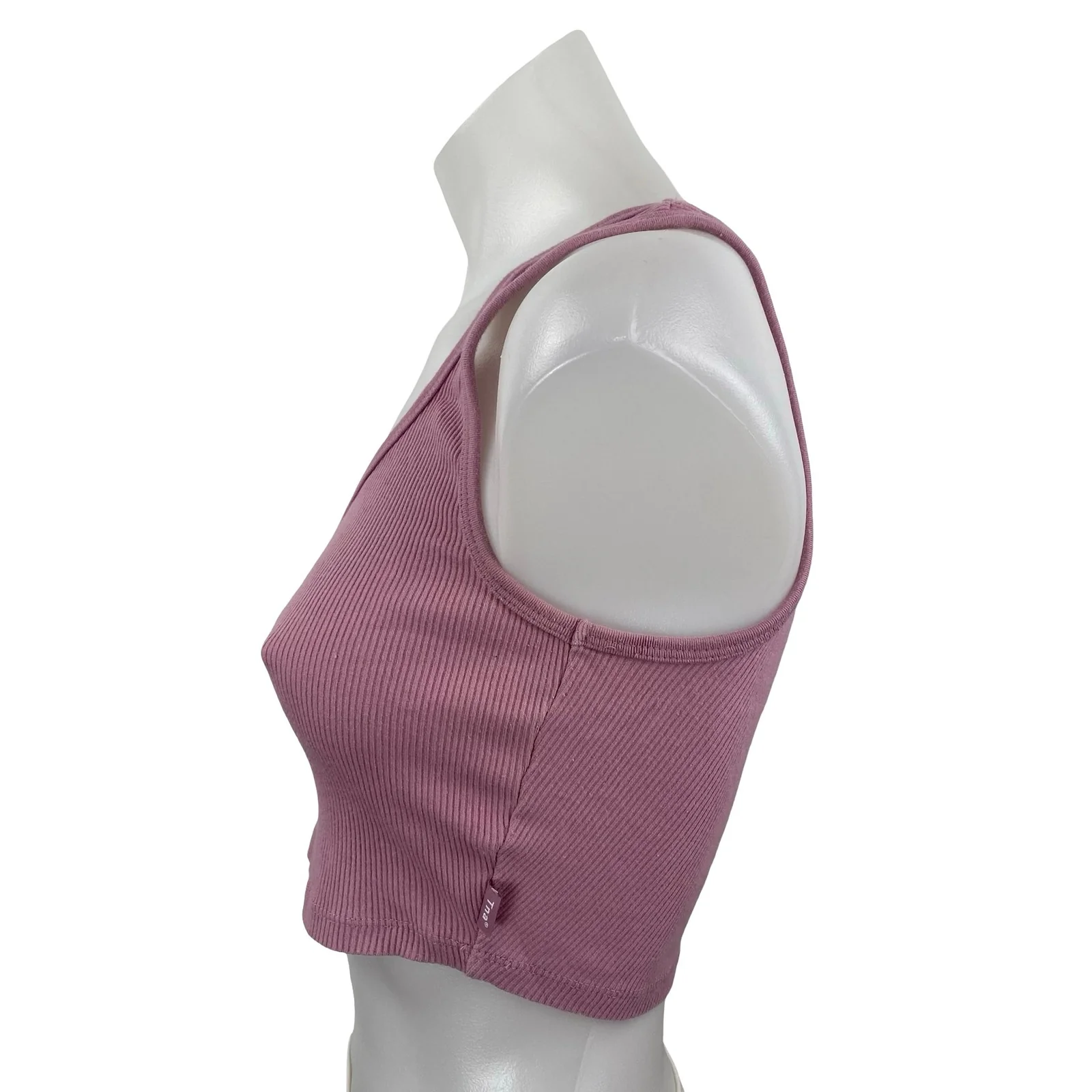 Aritzia TNA Pink Sculpt Ribbed Knit Sleeveless Scoop Cami Tank Crop Top Size S - Image 2
