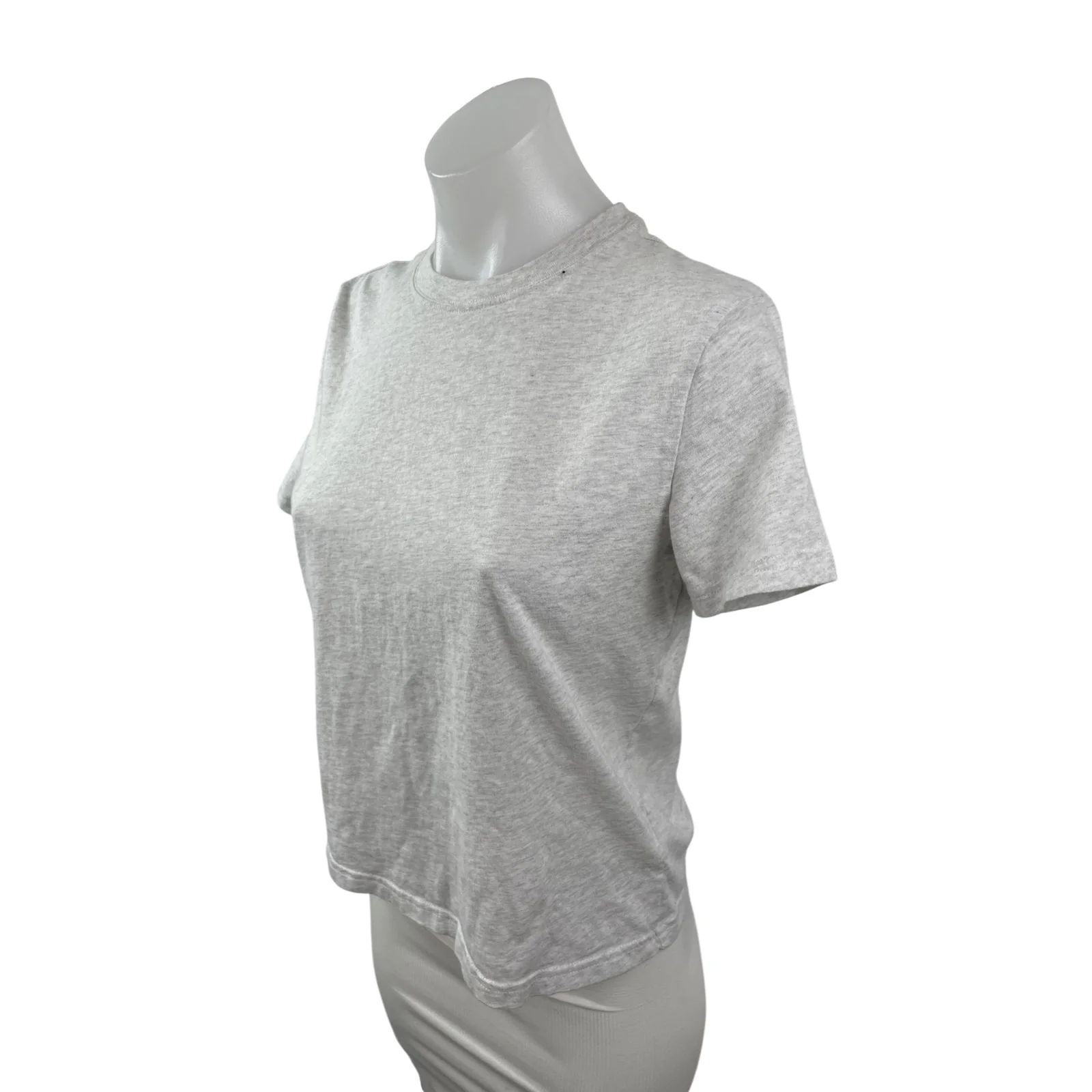 Aritzia TNA Soft Feels Gray Crew Neck Short Sleeve Crop Boxy Tee T-Shirt Top S - Image 3