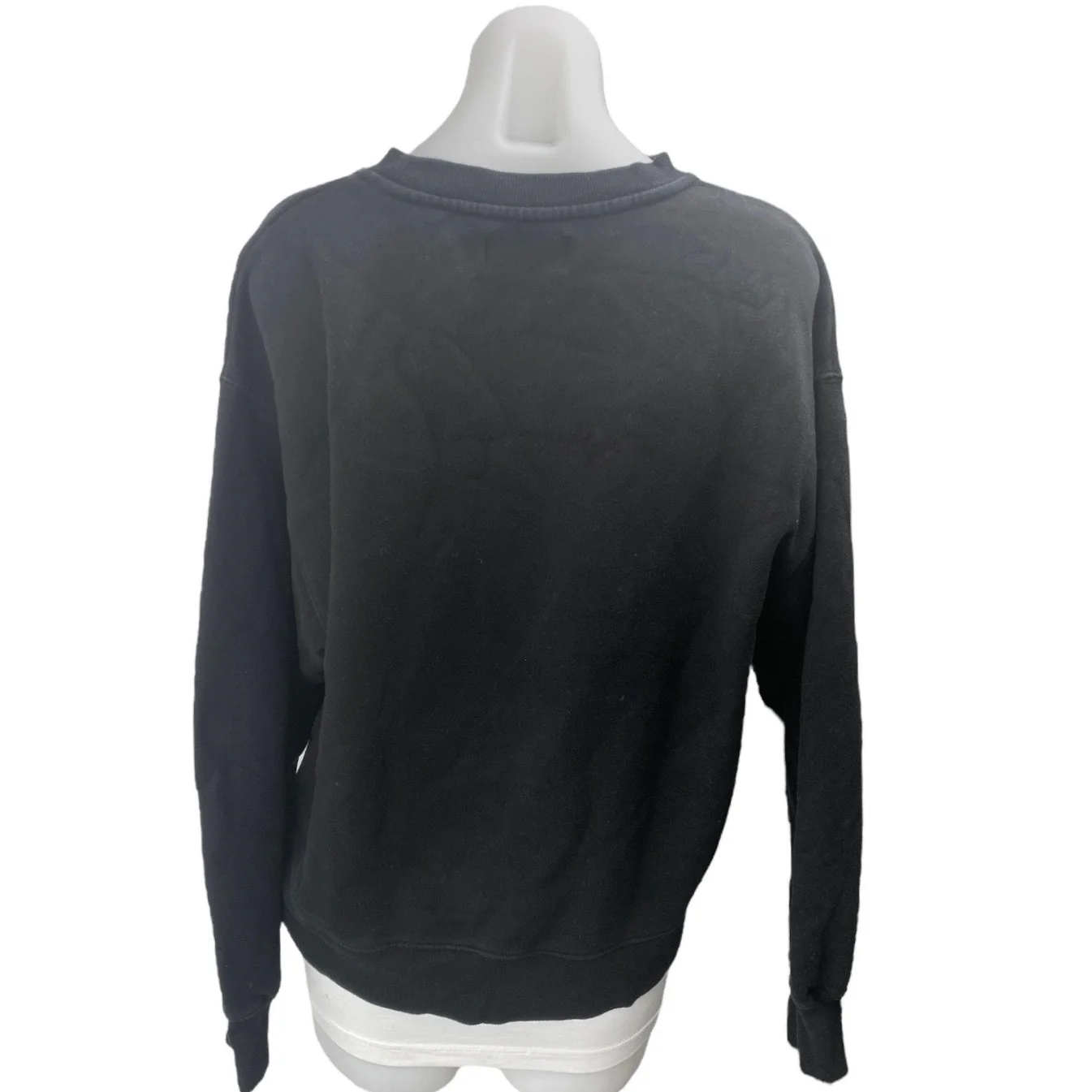 Aritzia TNA Women's Black Fleece Long Sleeve Crew Neck Sweatshirt Top Size 2 - Image 2