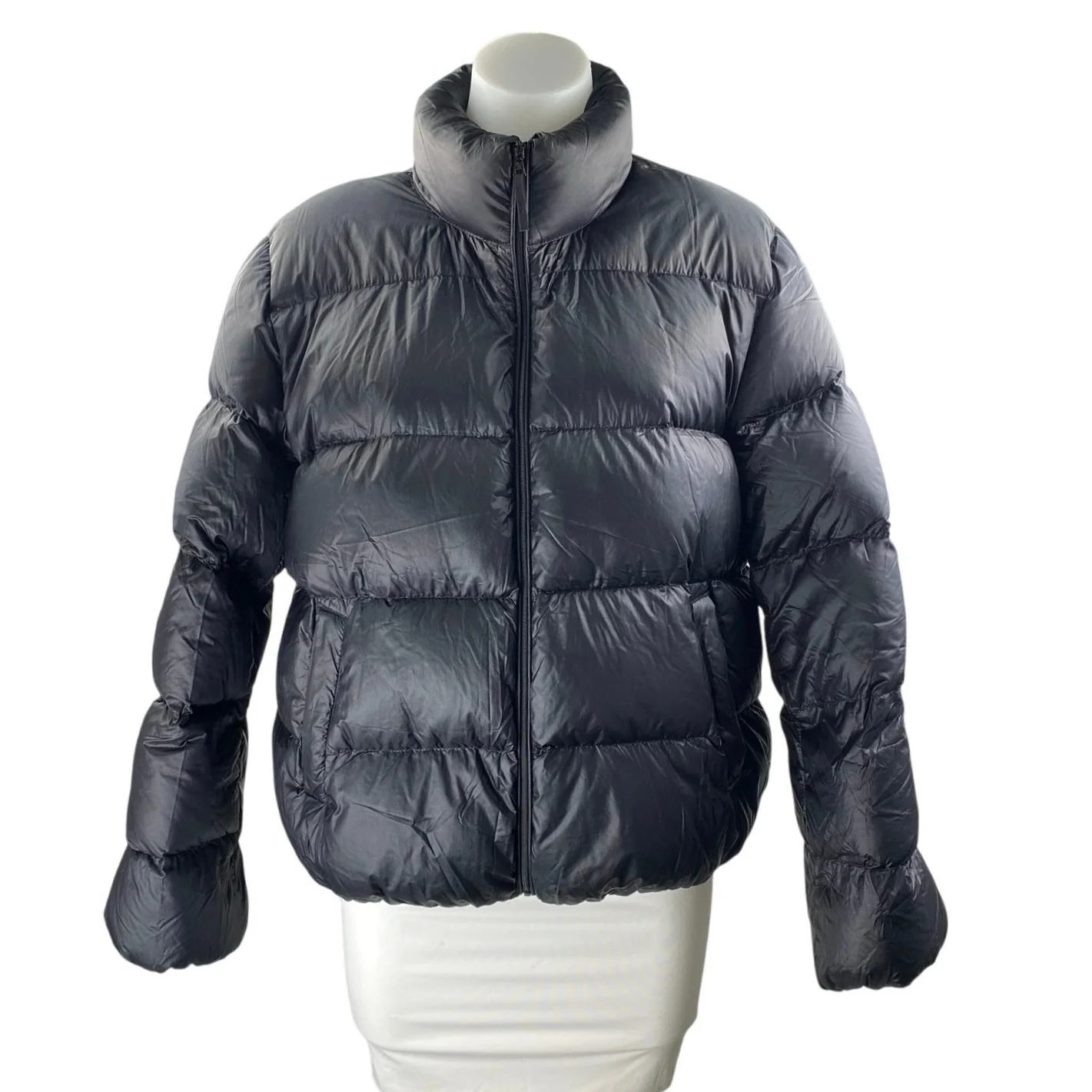 Aritzia TNA Women's Black Zip Up Long Sleeve Packable Puffer Coat Jacket Size M